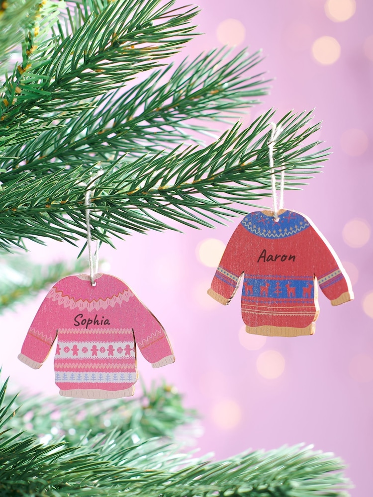 Personalised Christmas Jumper Tree Decoration by Oakdene - Image 1 of 2
