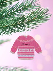 Personalised Christmas Jumper Tree Decoration by Oakdene - Image 2 of 2