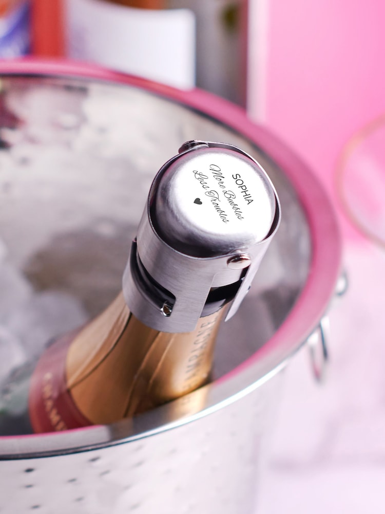 Personalised "More Bubbles" Luxe Name Champagne Stopper by Oakdene - Image 2 of 2