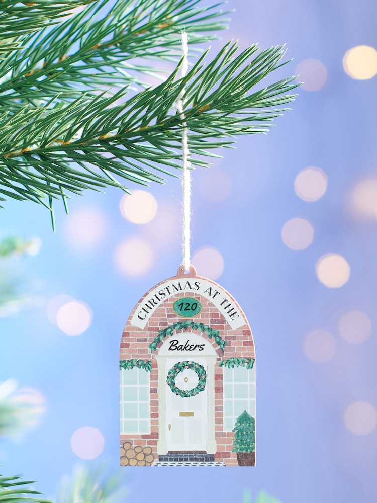 Personalised Front Door Christmas Tree Decoration by Oakdene - Image 2 of 2