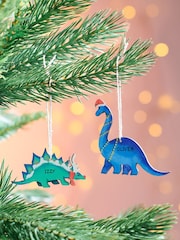 Personalised Dinosaur Christmas Tree Decoration by Oakdene - Image 1 of 2