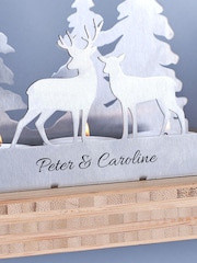 Personalised Stainless Steel Couples Stag Tealight Holder by Oakdene - Image 2 of 2
