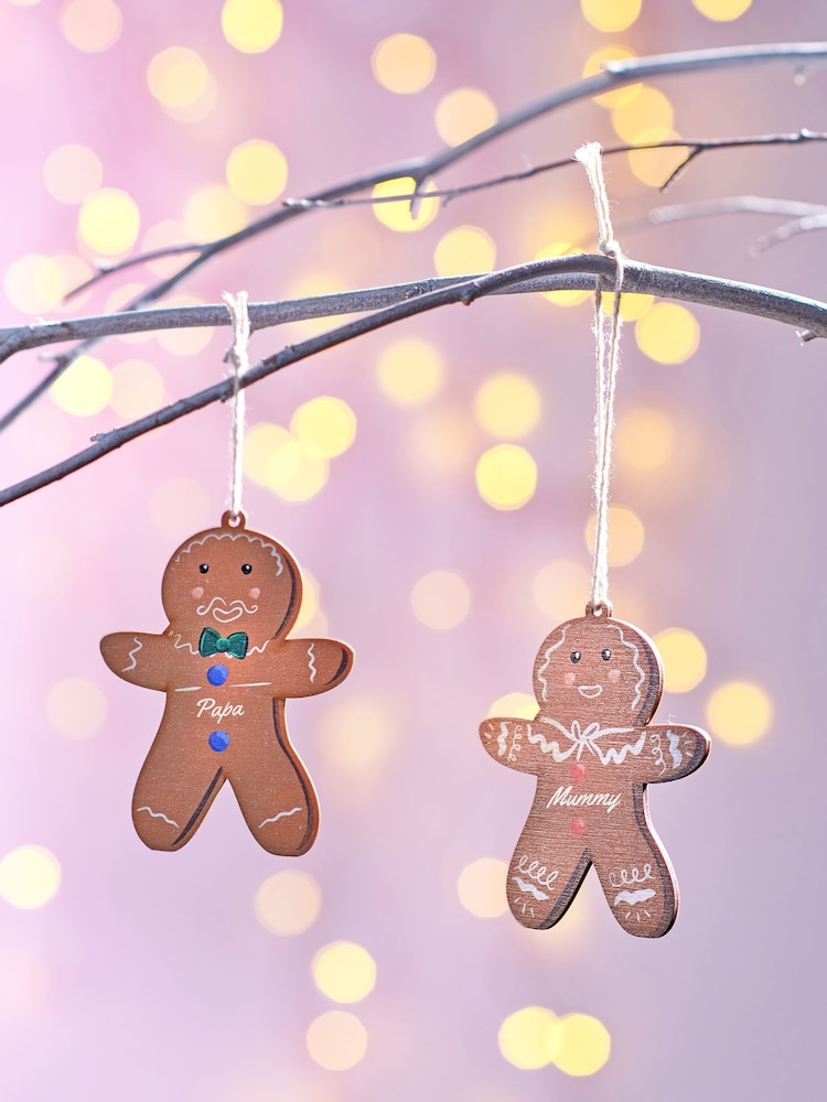 Personalised Gingerbread Family Christmas Tree Decoration by Oakdene - Image 2 of 2