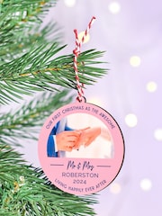 Personalised First Christmas Married Photo Bauble by Oakdene - Image 1 of 1