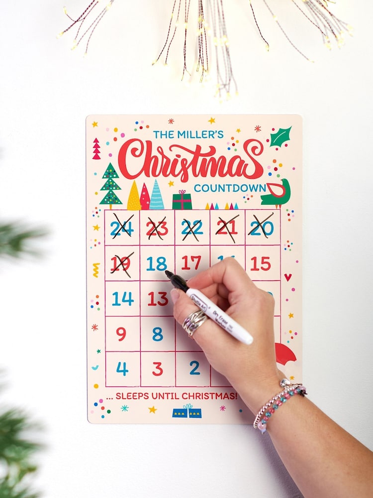 Personalised Family Christmas Countdown Sign by Oakdene - Image 2 of 2