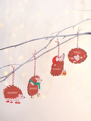 Personalised Hedgehog Christmas Tree Decoration by Oakdene - Image 1 of 2
