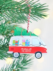 Personalised Festive Campervan Christmas Tree Decoration by Oakdene - Image 1 of 1