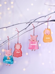Personalised Family Pigs In Blankets Christmas Tree Decoration by Oakdene - Image 1 of 3