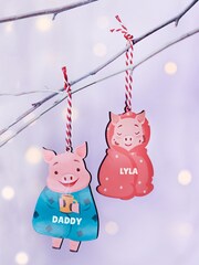 Personalised Family Pigs In Blankets Christmas Tree Decoration by Oakdene - Image 2 of 3
