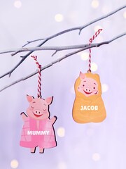 Personalised Family Pigs In Blankets Christmas Tree Decoration by Oakdene - Image 3 of 3