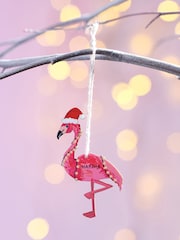 Personalised Flamingo Christmas Tree Decoration by Oakdene - Image 1 of 1