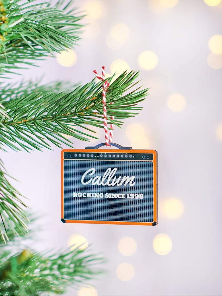 Personalised Music Amp Christmas Tree Decoration by Oakdene - Image 1 of 1