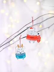 Personalised Christmas Mouse Tree Decoration by Oakdene - Image 1 of 2