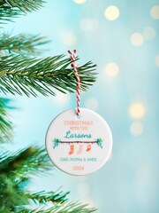 Personalised Family Christmas Stocking Bauble by Oakdene - Image 1 of 1