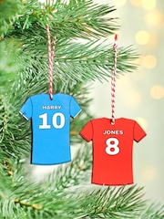 Personalised Football Shirt Christmas Tree Decoration by Oakdene - Image 1 of 1