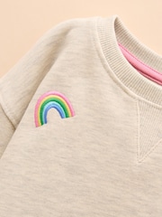 Joules Summerdays Natural Embroidered Jersey Co-ord - Image 7 of 12