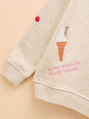 Joules Summerdays Natural Embroidered Jersey Co-ord - Image 8 of 12