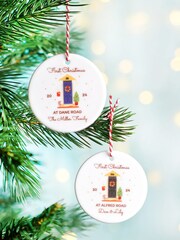 Personalised New Home Front Door Christmas Bauble by Oakdene - Image 1 of 1