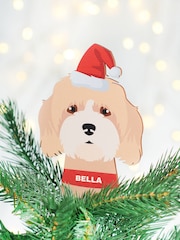 Perosnalised Wooden Dog Breed Christmas Tree Topper by Oakdene - Image 1 of 3