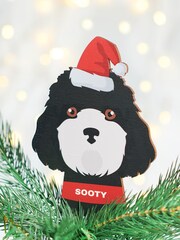 Perosnalised Wooden Dog Breed Christmas Tree Topper by Oakdene - Image 2 of 3