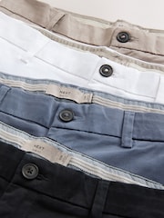 Blau/Schiefer - Linen Cotton Cargo Trousers - Bild 10 von 13