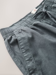 Blau/Schiefer - Linen Cotton Cargo Trousers - Bild 12 von 13