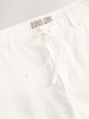 White Relaxed Fit Linen Cotton Chino Trousers - Image 7 of 9