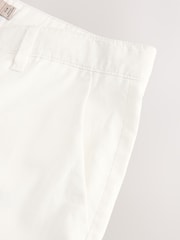 White Relaxed Fit Linen Cotton Chino Trousers - Image 9 of 9