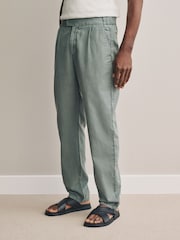 Light Blue Grey Signature Soft Touch Tencel™ Trousers - Image 1 of 10