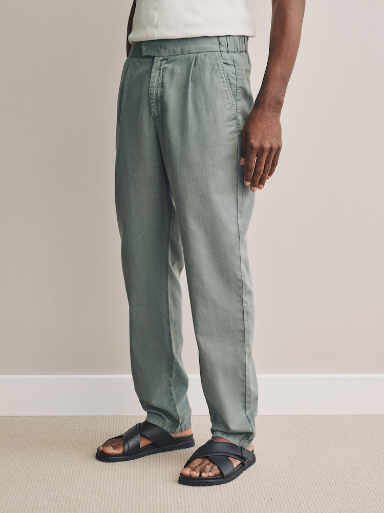 Light Blue Grey Signature Soft Touch Tencel™ Trousers - Image 1 of 10