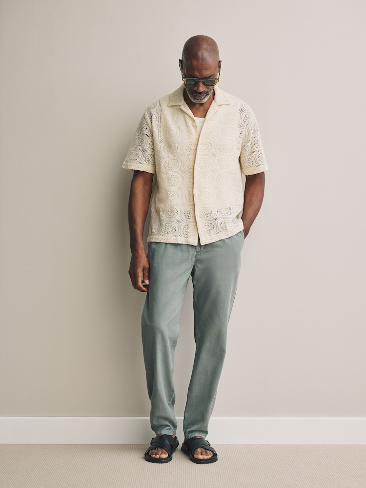 Light Blue Grey Signature Soft Touch Tencel™ Trousers - Image 2 of 10