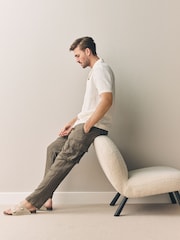 Castanho - Signature 100% Linen Cargo Trousers - Imagem 2 de 7