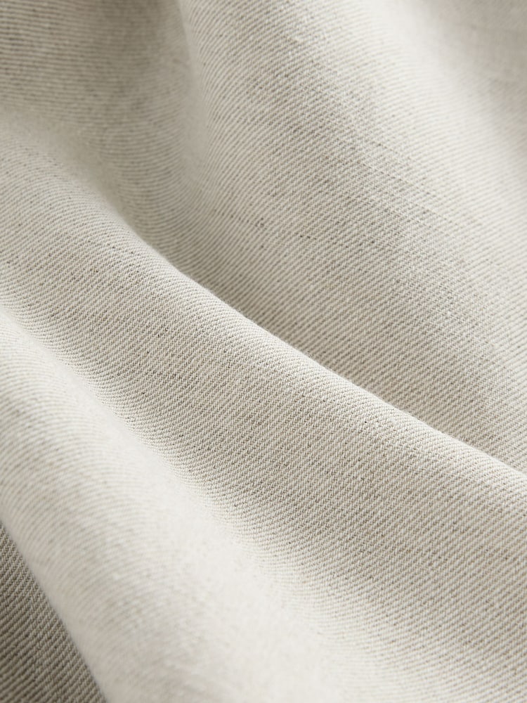 Light Grey Regular Fit Cotton Linen Twill Chino Trousers - Image 8 of 8