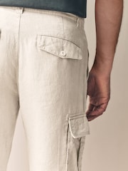 Pedra clara - Signature 100% Linen Cargo Trousers - Imagem 6 de 12