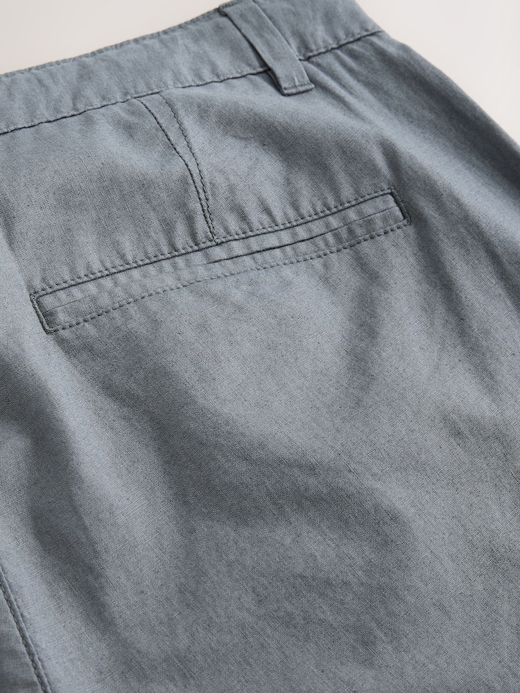 Azul pizarra - Corte amplio - Pantalones chinos de lino y algodón - Imagen 12 de 12 Azul pizarra - Corte amplio - Pantalones chinos de lino y algodón - Imagen 12 de 12