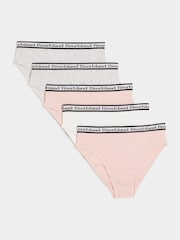 River Island Pink Girls Mix Briefs 5 Pack - Image 1 of 3