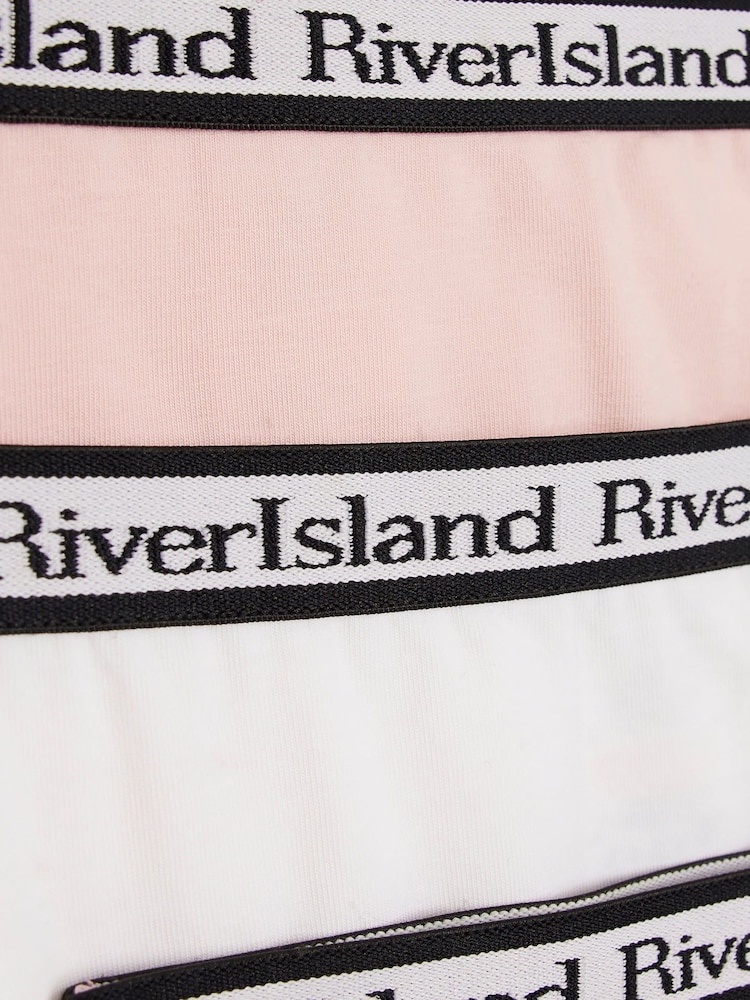 River Island Pink Girls Mix Briefs 5 Pack - Image 3 of 3