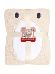 Rosewood Beige Teddy Bear Dog Blanket - Image 3 of 4