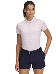 Under Armour Pink/White Golf Play Off 3.0 Printed Polo Shirt - Image 1 of 3