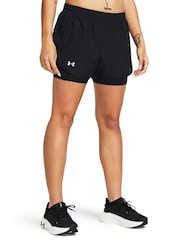Under Armour Black Fly By 2-in-1 Shorts - Image 1 of 6