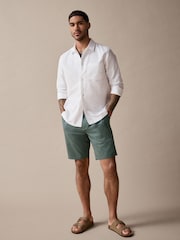 Seafoam blauw - Slim Fit - Chinoshort met stretch - Image 2 of 10