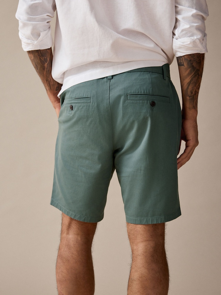 Seafoam blauw - Slim Fit - Chinoshort met stretch - Image 4 of 10