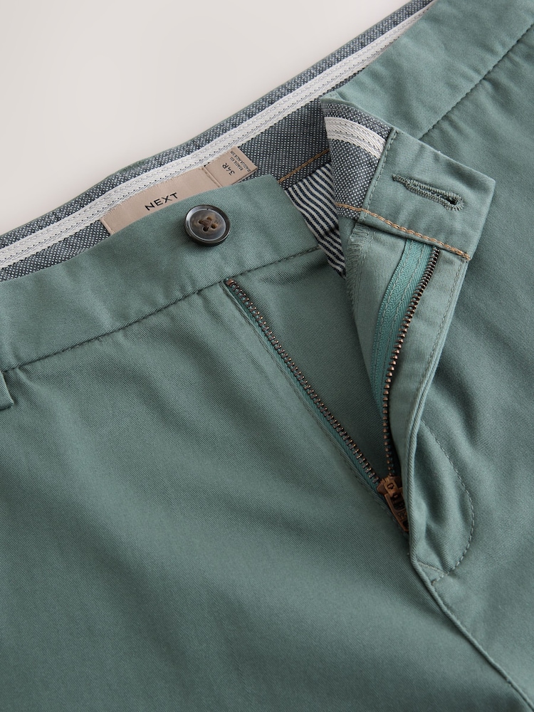 Seafoam blauw - Slim Fit - Chinoshort met stretch - Image 9 of 10
