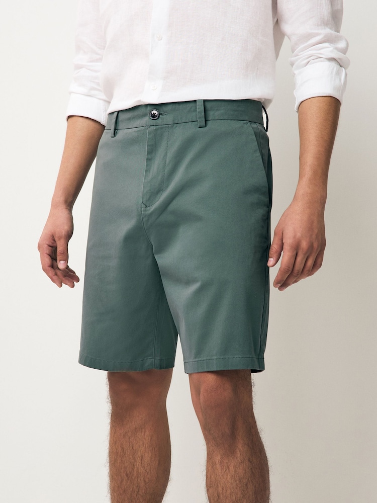 Seafoam Blue Straight Fit Stretch Chinos Shorts - Image 1 of 9
