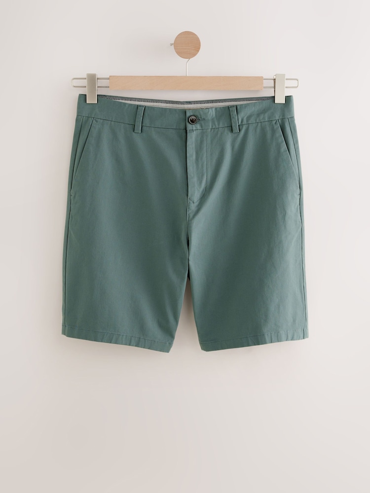 Seafoam Blue Straight Fit Stretch Chinos Shorts - Image 6 of 9