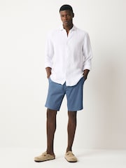 Blue Straight Fit Stretch Chinos Shorts - Image 2 of 8