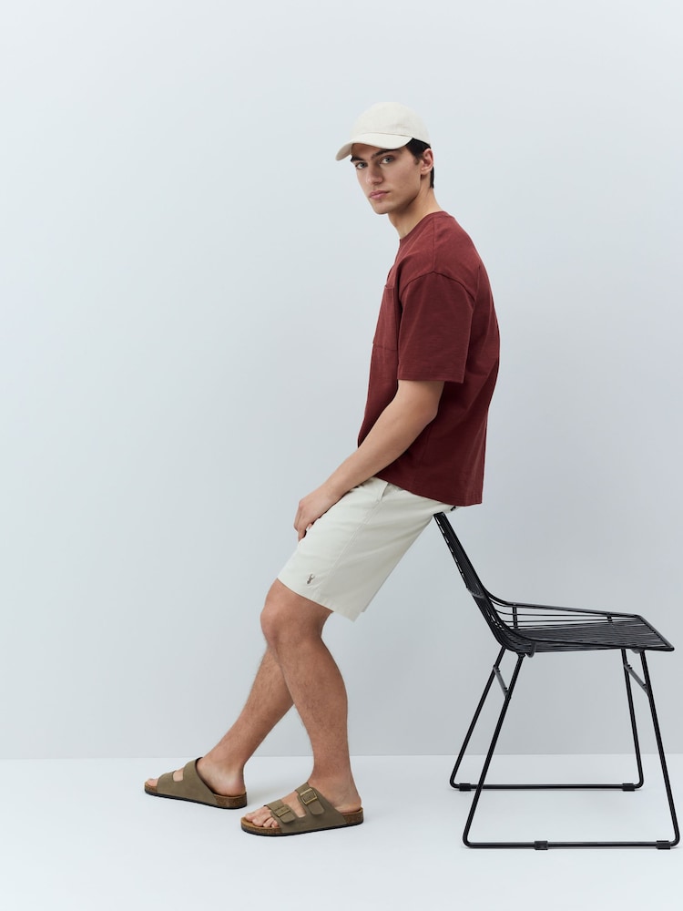 Ecru Elasticated Waist Chino Shorts - Image 4 of 12