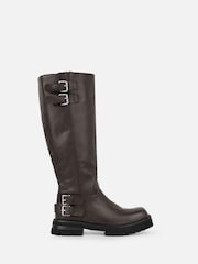 Simmi London Brown Brian Knee High Chunky Boots - Image 2 of 4