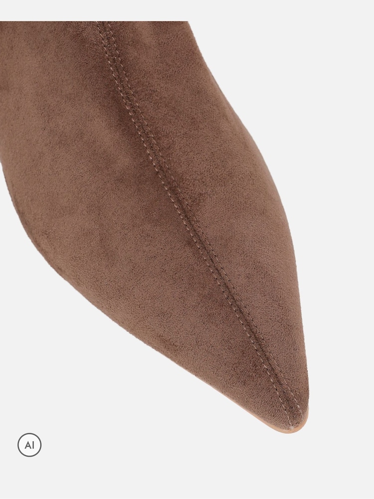 Simmi London Brown Mabel Strecth Heeled Ankle Boots - Image 4 of 4 Simmi London Brown Mabel Strecth Heeled Ankle Boots - Image 4 of 4