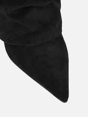 Simmi London Black Hazel Foldover Ruched Kitten Heel Ankle Boots - Image 3 of 4